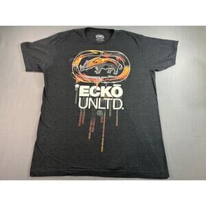 Ecko Unltd Graphic T Shirt Mens Large Gray Short Sleeve Rhino Logo Tee
